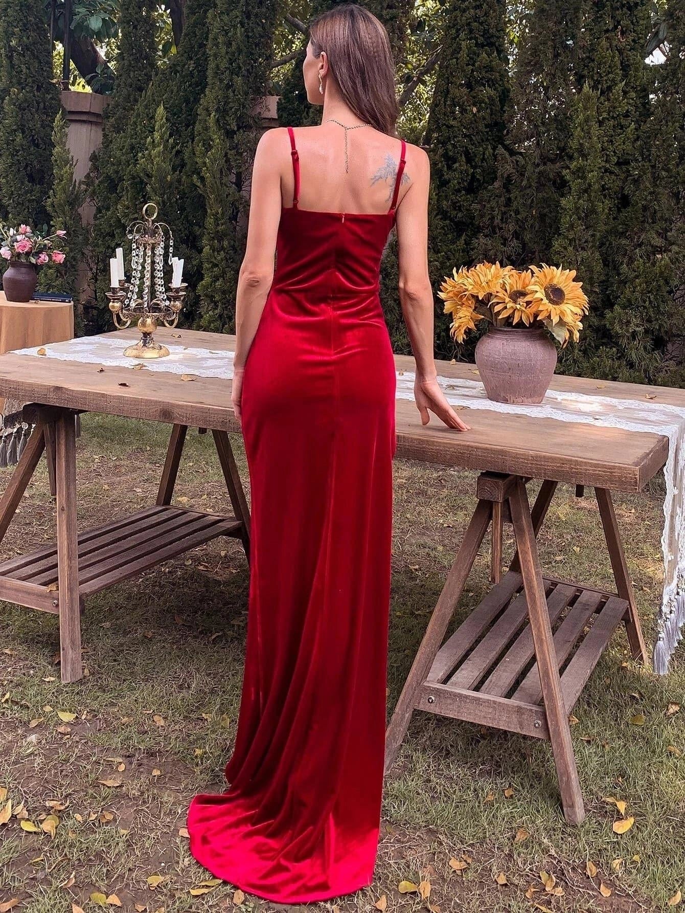 Simple Mermaid Spaghetti Straps Sleeveless Zipper Up Sweep/Brush Train Prom Dress